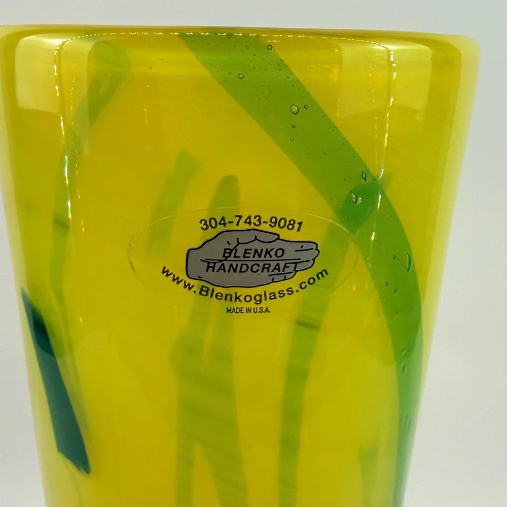 HTF Blenko 2704 Opaque Cylinder Vase Double Signed Richard Blenko 2005 - Picture 2 of 11
